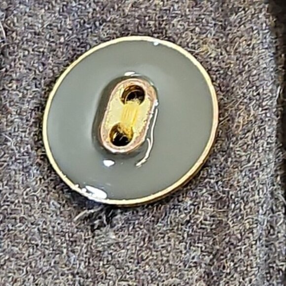 Anthropologie Tabitha Military Blazer Women 6 Green Wool Blend Ruffle NB095 EUC - Picture 6 of 14